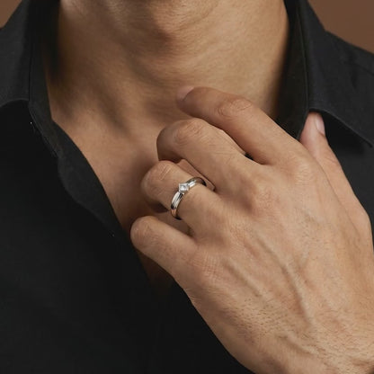 Silver Rhombus Ring For Him (Size 20)