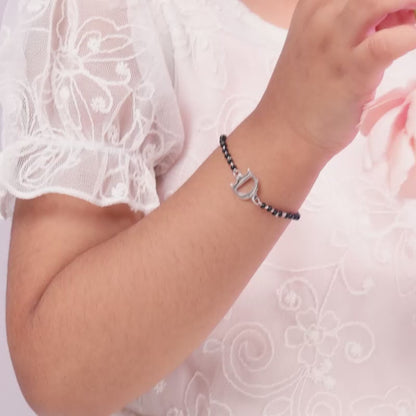 Silver Personalised Initial Nazariya Kids Bracelet (2 - 8 Years)