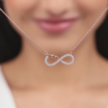 Rose Gold Infinity Heart Necklace