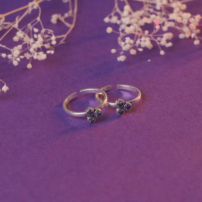 Oxidised Silver Dhriti Toe Rings