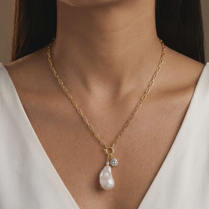 Golden Shailene Pearl Necklace