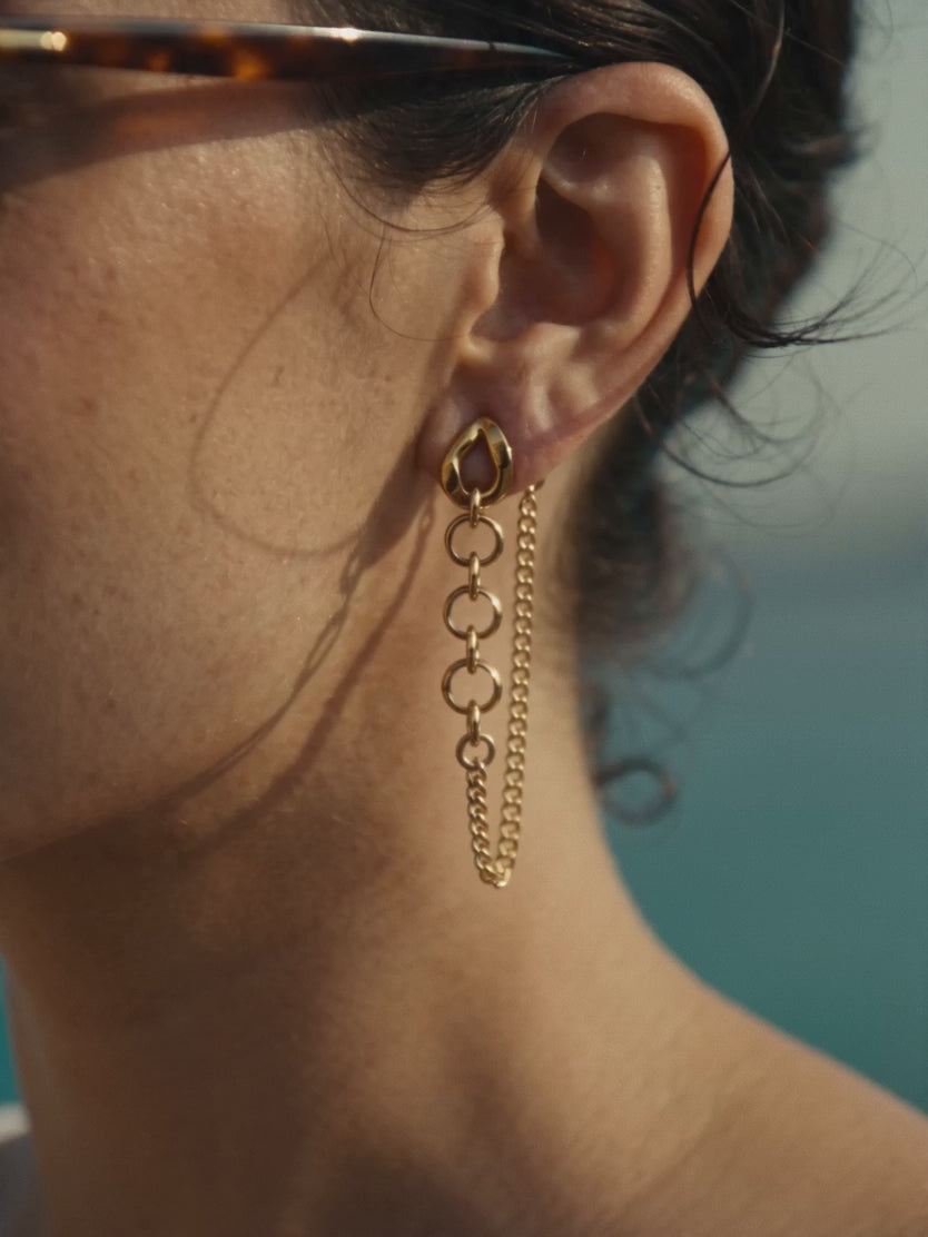 IXIA by GIVA Chain Flick Gold Plated Earrings