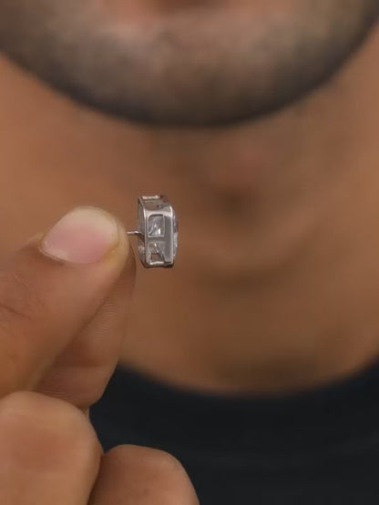 Silver Quadra Stud For Him