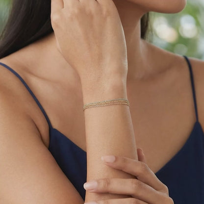 Triple Tone Franco Silver Bracelet