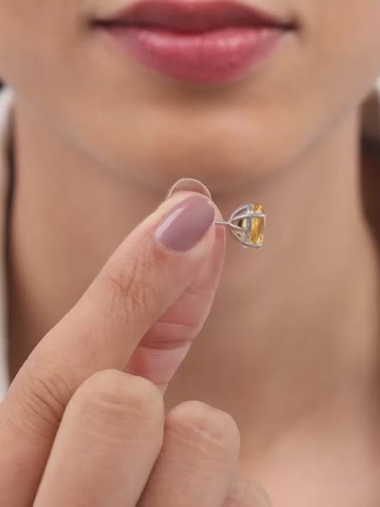 Silver Grace Citrine Studs