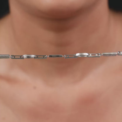 Silver Bars & Loops Bracelet