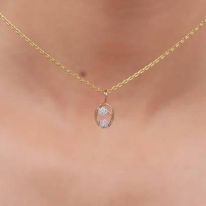 Gold Bloom Arc Lab Grown Diamond Pendant