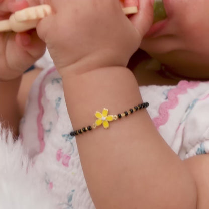 Golden Yellow Flower Kids Bracelet (0-2 years)