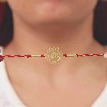 Golden Pure Lotus Rakhi