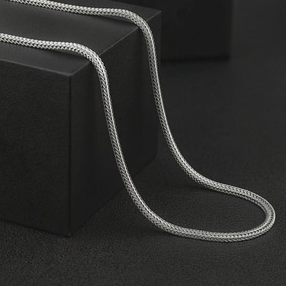 Oxidised Silver Snake Bone Chain for Him