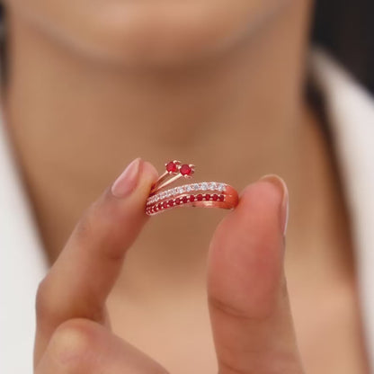 Rose Gold Wavy Love Ring