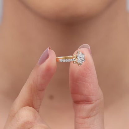Gold Artistic Flora Lab Grown Diamond Ring