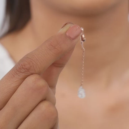 Rose Gold Morni Shine Drop Earrings