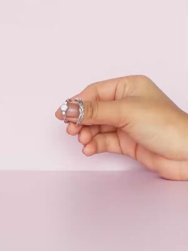 Silver Elegant Love Couples Rings