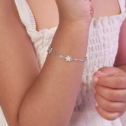 Silver Kitten Charm Kids Bracelet (2 - 8 Years)