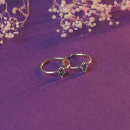 Oxidised Silver Chaitanya Evil Eye Toe Rings