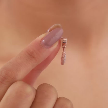 Rose Gold Glittering Teardrop Earrings