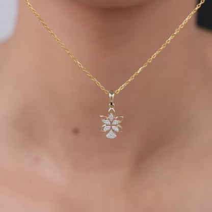 Gold Petal Grace Lab Grown Diamond Pendant