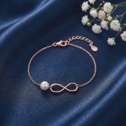 Rose Gold Pearl to Eternity Bracelet