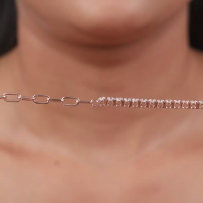 Rose Gold Clip Line Tennis Bracelet