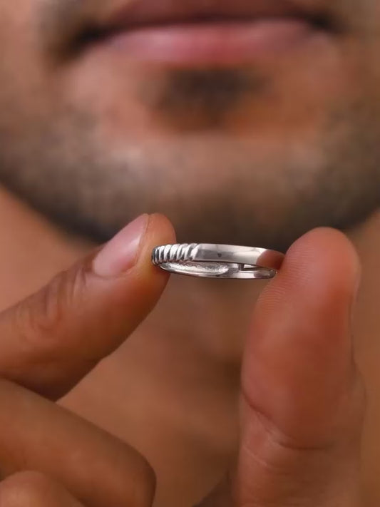 Silver Rope Ring for Him