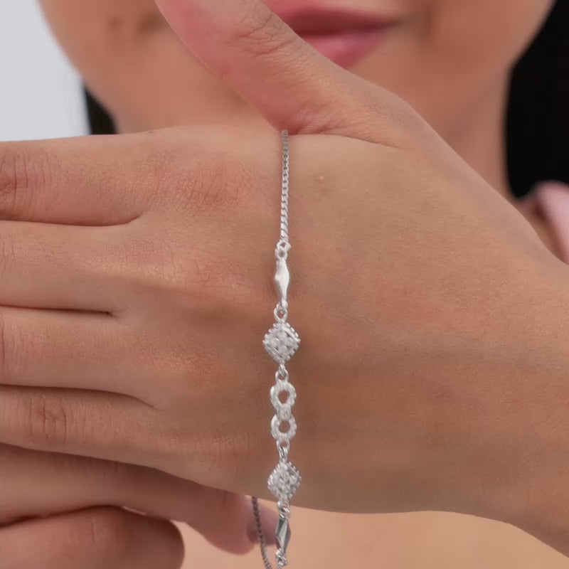 Silver Infinity Zircon Bracelet