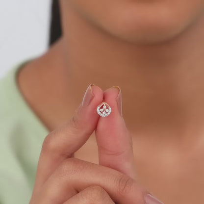 Rose Gold Dazzle Duo Lab Grown Diamond Earrings