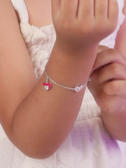 Silver Love You Boo Kids Bracelet (2 - 8 Years)