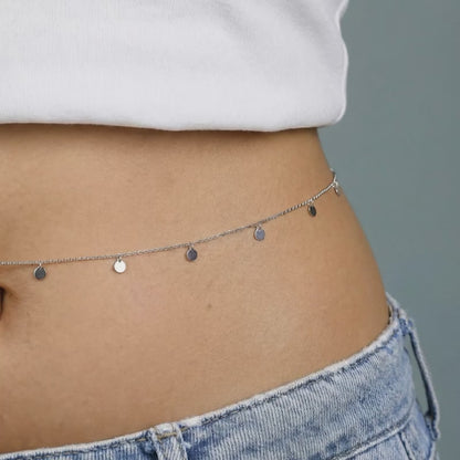 Silver Disc Charm Waist Chain