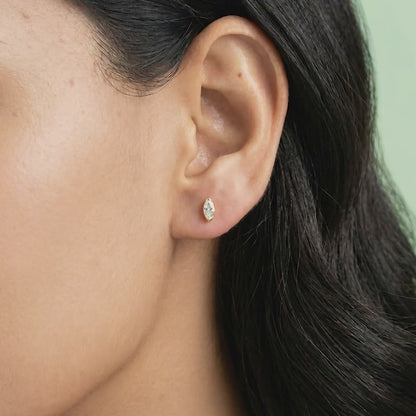 Golden Mini Marquise Stud Earrings