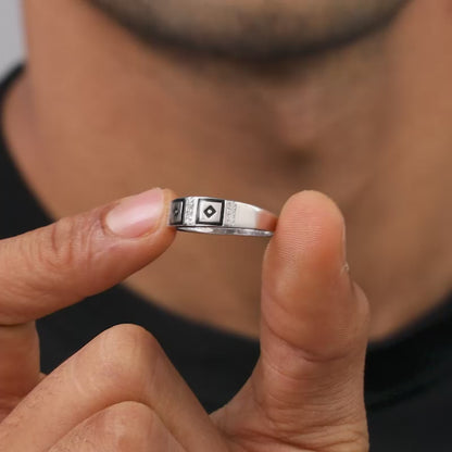 Silver Mystic Geometry Ring For Him