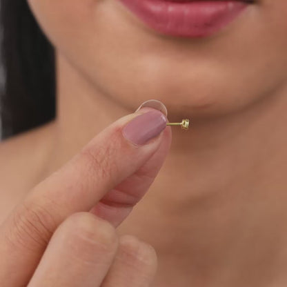 Golden Bezel Set Stud Earrings