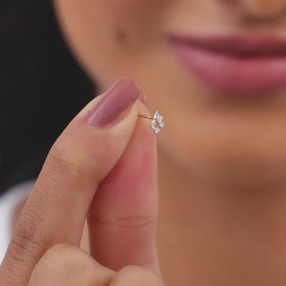 Gold Exquisite Trio Lab Grown Diamond Stud Earrings