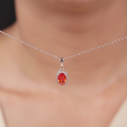 Rose Gold Vidhatri Pendant With Link Chain