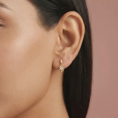 Gold Vintage Droplet Lab Grown Diamond Earrings