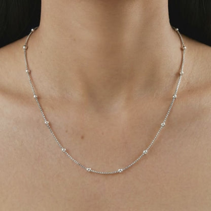 Silver Box And Balls Chain