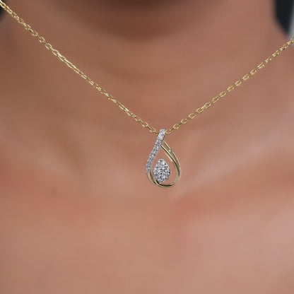 Gold Pear Within Lab Grown Diamond Pendant