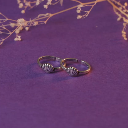 Oxidised Silver Mukta Toe Rings