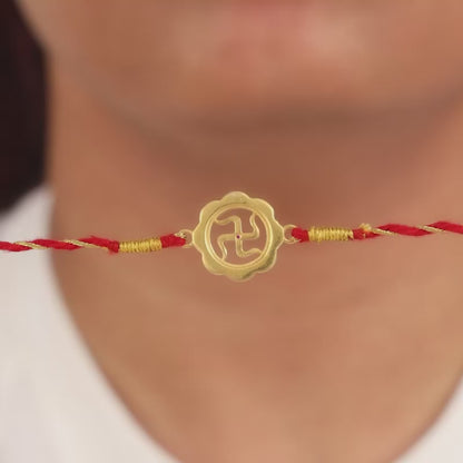 Golden Shubh Swastik Rakhi