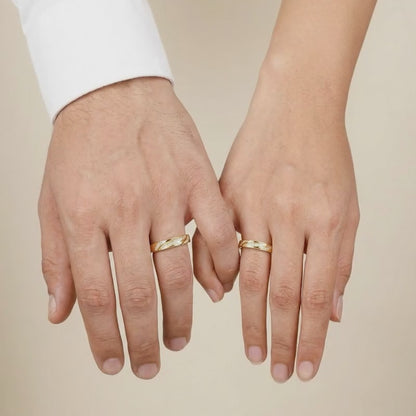 Golden Harmony Couple Rings