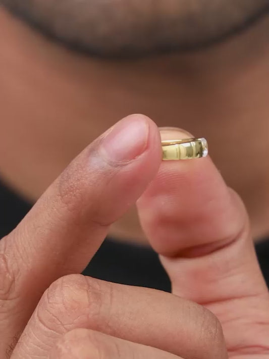 Golden Signature Stone Ring For Him
