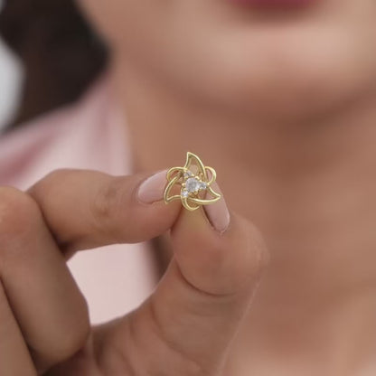 Golden Triangular Knot Earrings