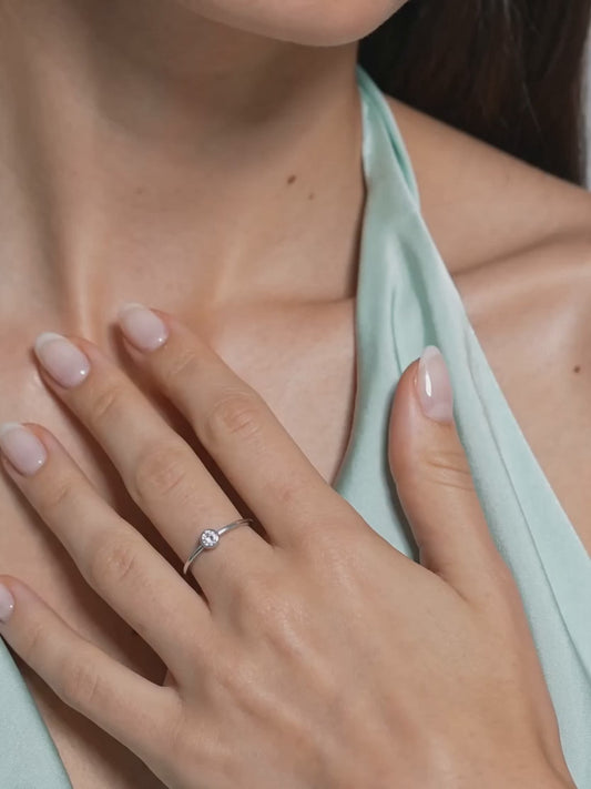 Silver Zircon Queen of Venus Ring