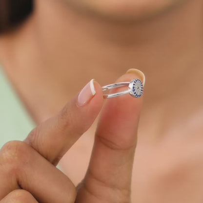 Silver Blue Evil Eye Ring