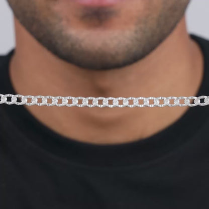 Silver Sleek Iced Bracelet For Him