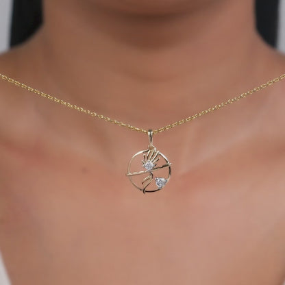 Gold Unbound Loop Lab Grown Diamond Pendant