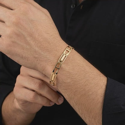 Golden Jazzy Link Bracelet For Him
