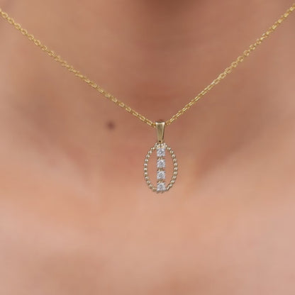 Gold Oval Shine Lab Grown Diamond Pendant