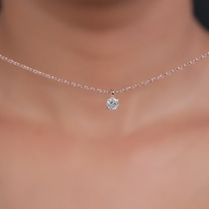 Rose Gold Aurora Gem Lab Grown Diamond Solitaire Pendant