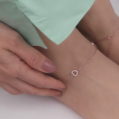 Rose Gold Love Story Anklet